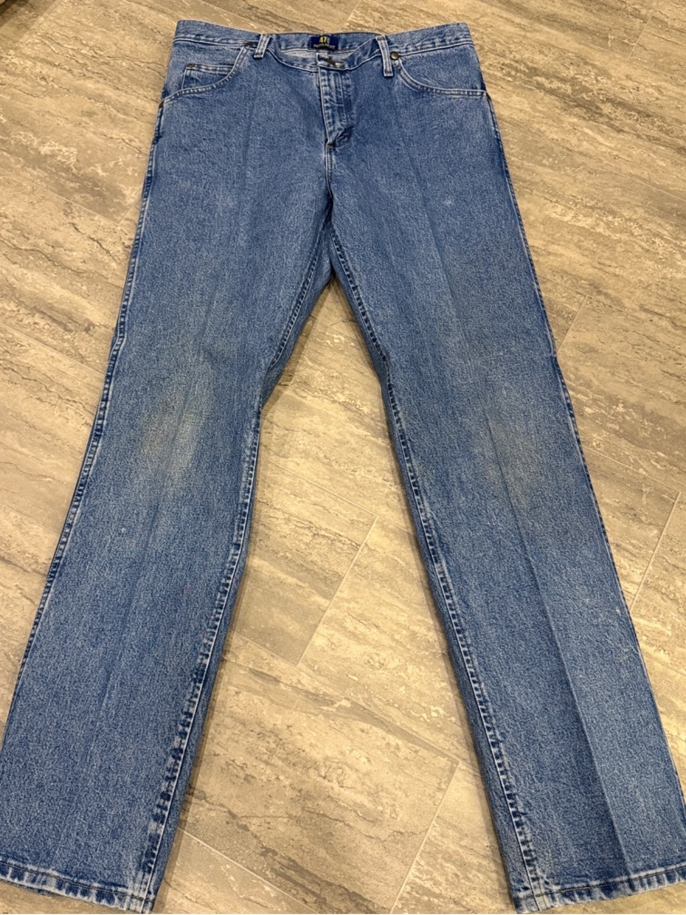 Men's Classic Blue Denim Jeans - Casual Straight Fit 47WMZSW Size 34x34 - Picture 10 of 11